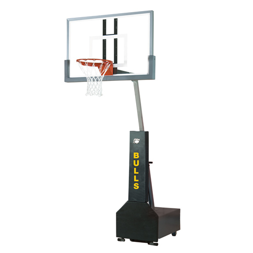 Bison Club Court Portable Basketball System - Glass Backboard - Thumbnail 2