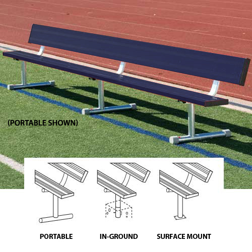 15' Permanent Bench w/back (colored)
