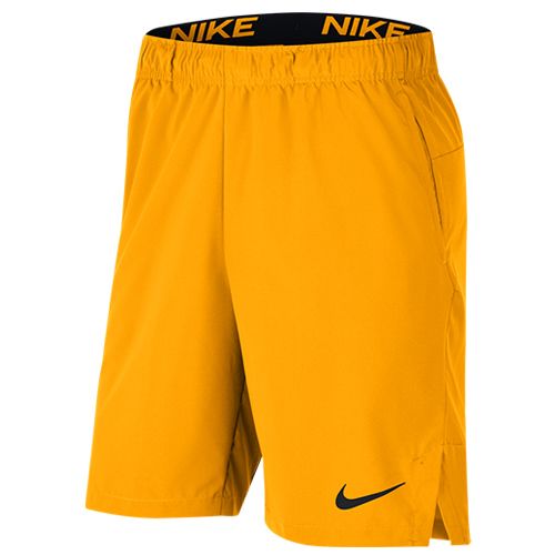 nike men's woven shorts yellow