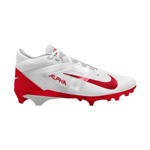 white and red football cleats