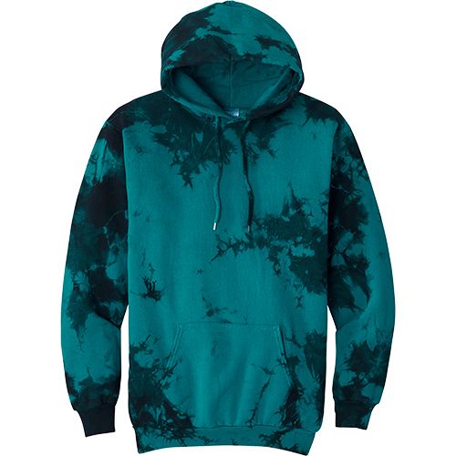 Sweat à capuche bleu clair Tie Dye 80 % coton pour jeunes XS