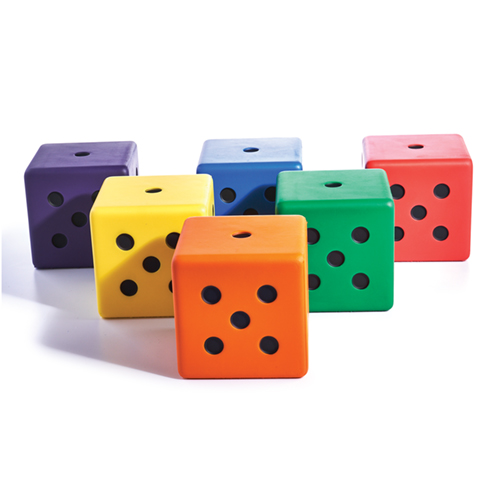 6 in. Foam Dice Set of 6 - Color My Class (Set of 6)