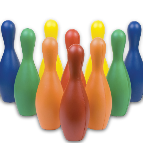 Champion Sports Rhino Skin Multi-Color Foam Bowling Pins (10-Pack)