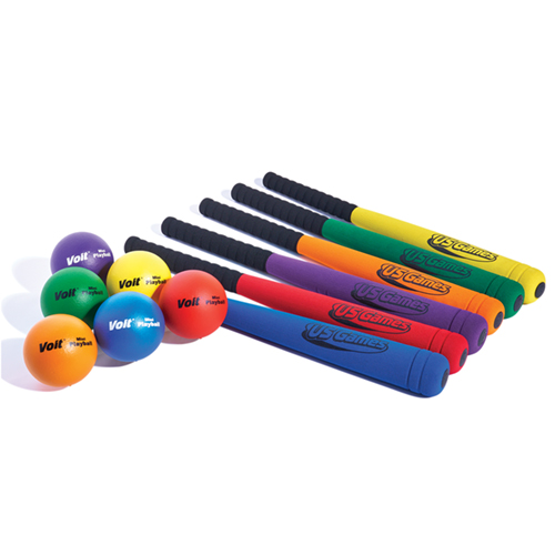 Foam Bats and Balls Set - Color My Class (Set of 6)