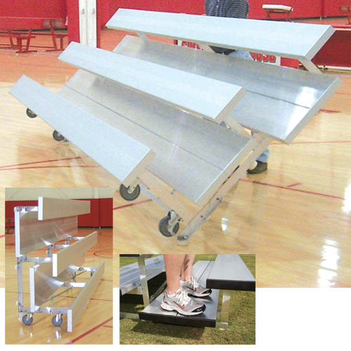 2 Row 15' Pref Tip n' Roll Bleacher