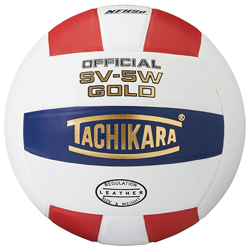 Tachikara SV-5W Gold Leather Volleyball - White