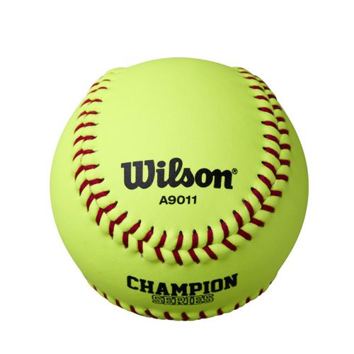 WILSON A9011 LEATHER SOFTBALL - YELLOW NFHS NO STAMP